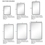 TEHOME 16.5 in. W x 27.5 in. H Rounded Rectangular Metal Framed Recessed Medicine Cabinets with Mirror in Matt Black