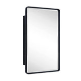 TEHOME 16.5 in. W x 27.5 in. H Rounded Rectangular Metal Framed Recessed Medicine Cabinets with Mirror in Matt Black