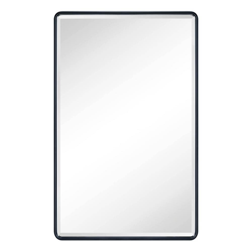 TEHOME Farmhouse 21 in. W x 34 in. H Recessed Rectangular Metal Framed Bathroom Medicine Cabinets with Mirror in Matt Black