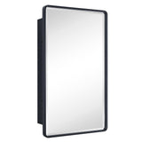 TEHOME Farmhouse 21 in. W x 34 in. H Recessed Rectangular Metal Framed Bathroom Medicine Cabinets with Mirror in Matt Black