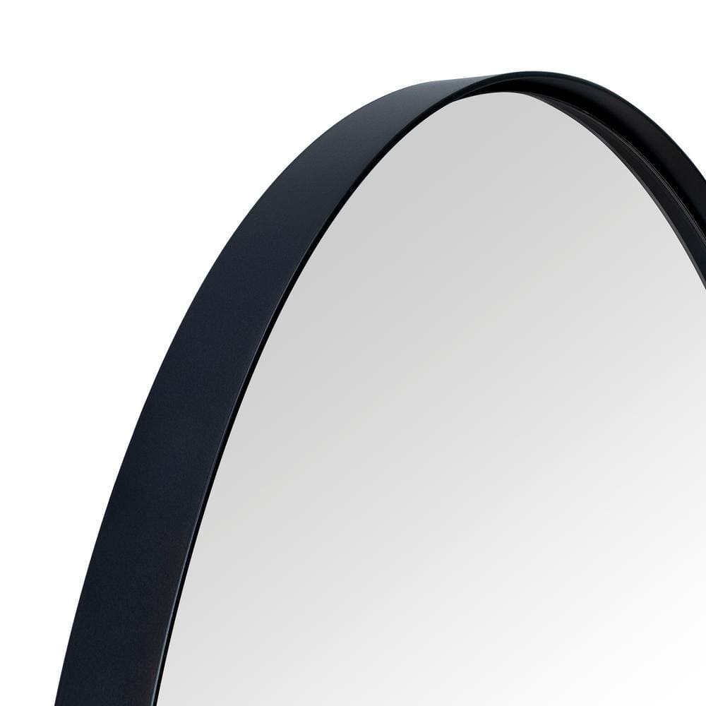 TEHOME Aristes 16 in. W x 28.3 in. H Arched Metal Framed Recessed Medicine Cabinet with Mirror for bathroom in Black