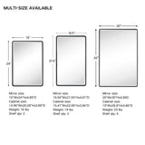 TEHOME Eldee 16 in. W x 24 in. H Surface Mount Rectangular Metal Framed Bathroom Medicine Cabinet with Mirror in Matt Black
