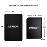TEHOME Eldee 16 in. W x 24 in. H Surface Mount Rectangular Metal Framed Bathroom Medicine Cabinet with Mirror in Matt Black