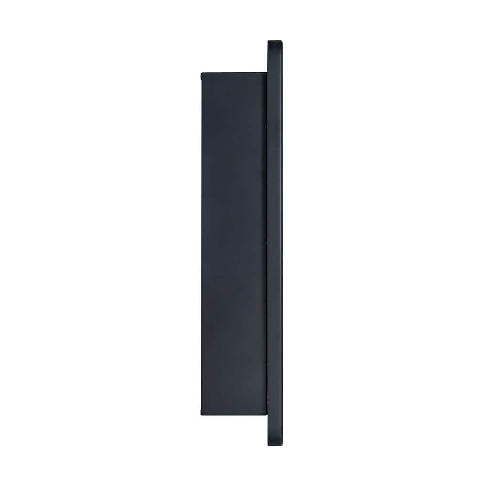 TEHOME Eldee 16 in. W x 24 in. H Surface Mount Rectangular Metal Framed Bathroom Medicine Cabinet with Mirror in Matt Black