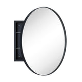 TEHOME Myriel 24 in. W x 24 in. H Surface Mount Round Metal Framed Bathroom Medicine Cabinet with Mirror in Black