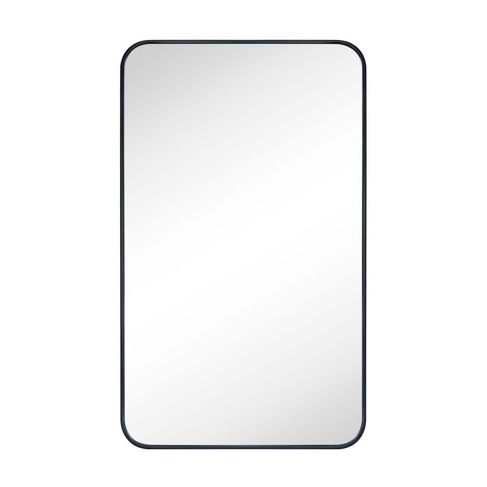 TEHOME Garnes 17.5 in. W x 29 in. H Rectangular Recessed or Surface Mount Metal Framed Medicine Cabinet with Mirror in Black