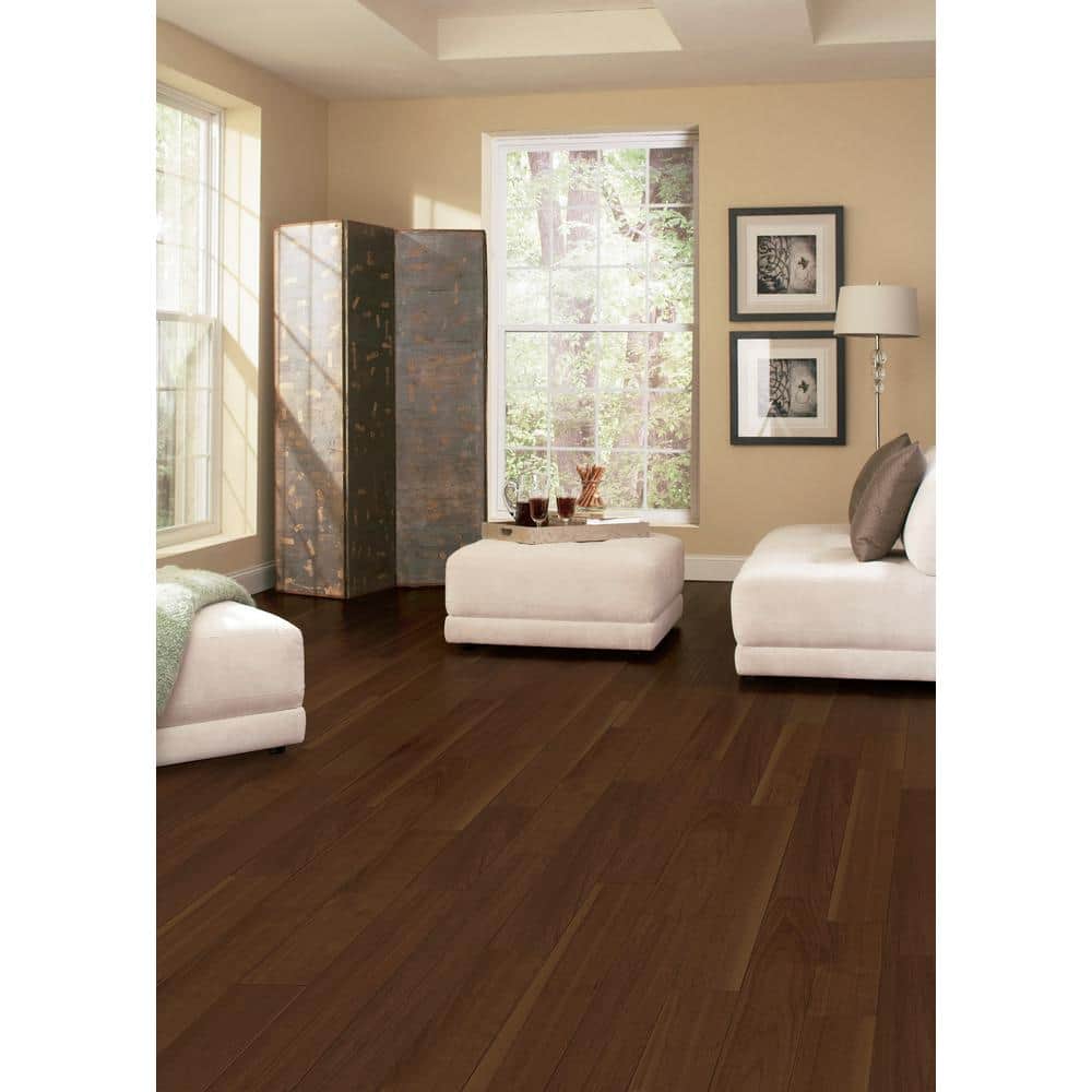 HOMELEGEND Matte American Walnut 3/8 in. T x 5 in. W x Varying Length Click Lock Hardwood Flooring (26.25 sq. ft. / case)
