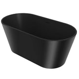 AKDY 66.9 in. Fiberglass Flatbottom Freestanding Bathtub, Solid Matte Black Inside and Outside