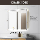 Altair Ostaria 36 in. W x 32 in. H Rectangular Aluminum Medicine Cabinet with Mirror