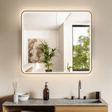 Altair Ostaria 36 in. W x 32 in. H Rectangular Aluminum Medicine Cabinet with Mirror