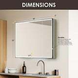 Altair Fenice 48 in. W x 32 in. H Rectangular Aluminum Medicine Cabinet with Mirror