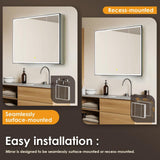 Altair Fenice 48 in. W x 32 in. H Rectangular Aluminum Medicine Cabinet with Mirror