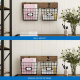 Lavish Home Rustic Double Wire Basket Wall Organizer