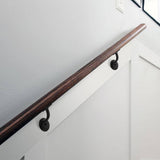 Angel Sar Matte Black Hand Rail Bracket Heavy-Duty Hardware for Stairways, Home or Office Stair Support Handrail Brackets (4-Pack)