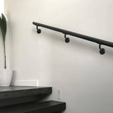 Angel Sar Matte Black Hand Rail Bracket Heavy-Duty Hardware for Stairways, Home or Office Stair Support Handrail Brackets (4-Pack)