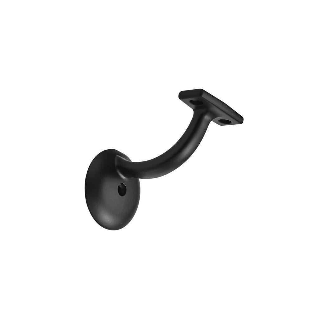Angel Sar Matte Black Hand Rail Bracket Heavy-Duty Hardware for Stairways, Home or Office Stair Support Handrail Brackets (4-Pack)
