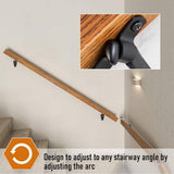 Angel Sar Matte Black Heavy-Duty Handrail Stair Brackets, Hand Rail Bracket for Stairways Handrail, Staircase Bracket (6-Pack)