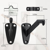 Angel Sar Matte Black Heavy-Duty Handrail Stair Brackets, Hand Rail Bracket for Stairways Handrail, Staircase Bracket (6-Pack)