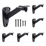 Angel Sar Matte Black Heavy-Duty Handrail Stair Brackets, Hand Rail Bracket for Stairways Handrail, Staircase Bracket (6-Pack)