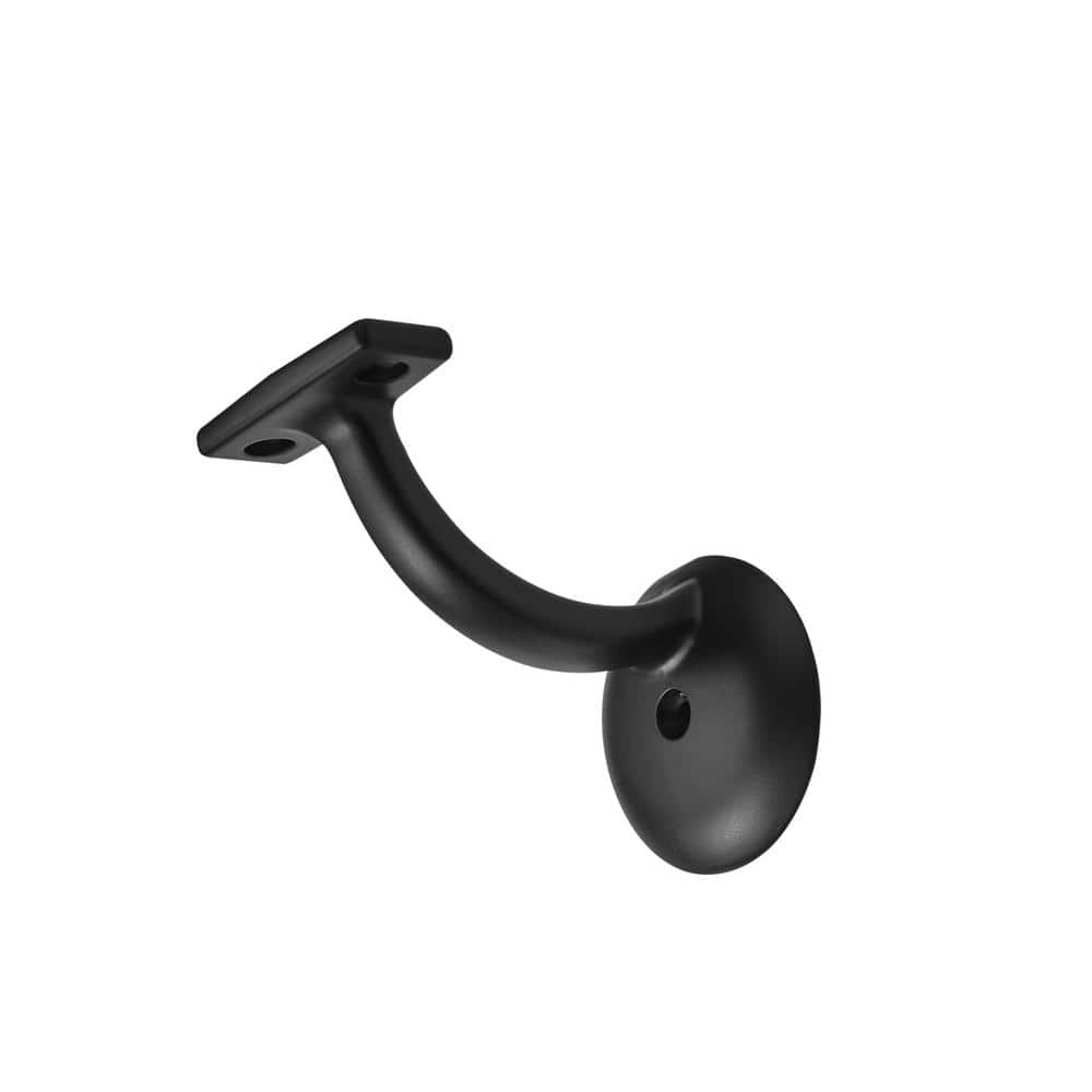 Angel Sar Matte Black Hand Rail Bracket Heavy-Duty Hardware for Stairways, Home or Office Stair Support Handrail Brackets (6-Pack)