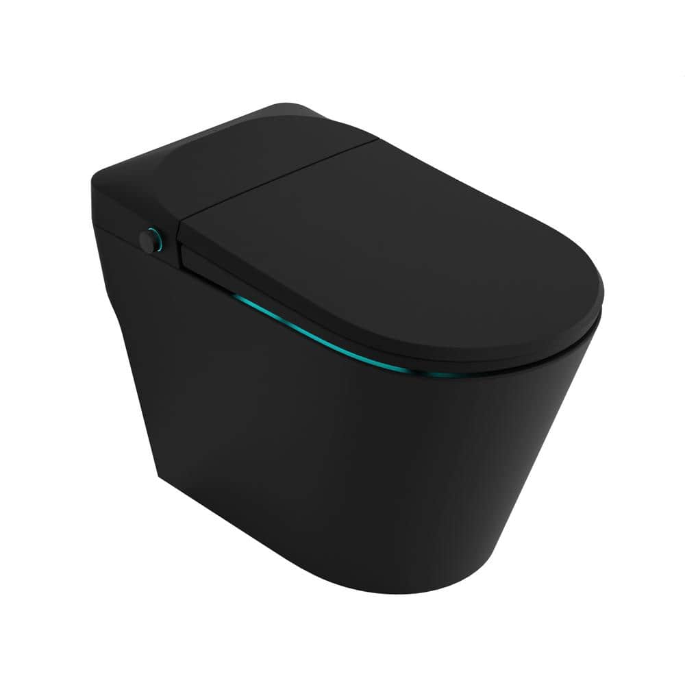 ANZZI ENVO Echo Smart Bidet Toilet in Matte Black with Auto Flush and Heated Seat