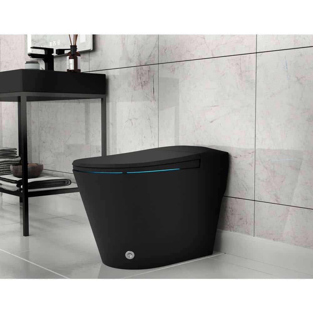 ANZZI ENVO Echo Smart Bidet Toilet in Matte Black with Auto Flush and Heated Seat