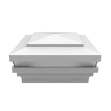 Barrette Outdoor Living 4.25 in. x 4.25 in. White Aluminum Wired LED Post Cap