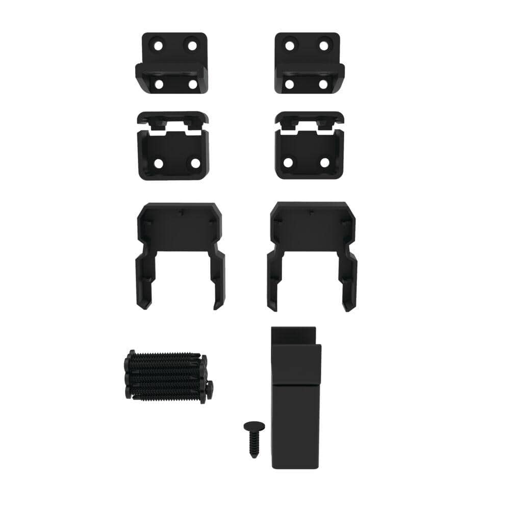 Barrette Outdoor Living VersaRail Classic Matte Black Aluminum Line Bracket Kit (4-Piece)