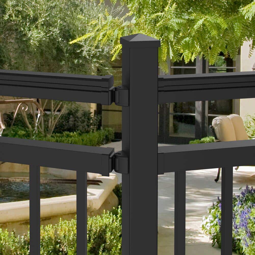 Barrette Outdoor Living VersaRail Triple Rail Matte Black Aluminum Lvl Angle Bracket Kit