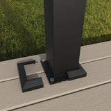Penrose/VersaRail 4.25 in. x 4.25 in. Matte Black Aluminum Rail Post Mount with Trim