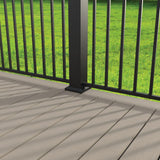 Penrose/VersaRail 4.25 in. x 4.25 in. Matte Black Aluminum Rail Post Mount with Trim