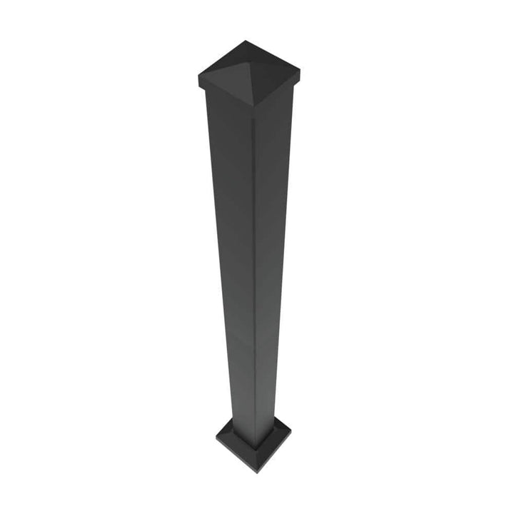 Penrose/VersaRail 2.5 in. x 2.5 in. x 39 in. Matte Black Aluminum Rail Post with Trim
