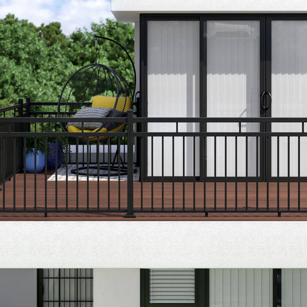 Barrette Outdoor Living VersaRail Aluminum 8 ft. Matte Black Triple Rail Topper