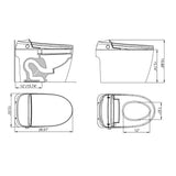 Boosicavelly Elongated Bidet Toilet 1.28 GPF Matte Black with Heated, Deodorizing, Soft Close