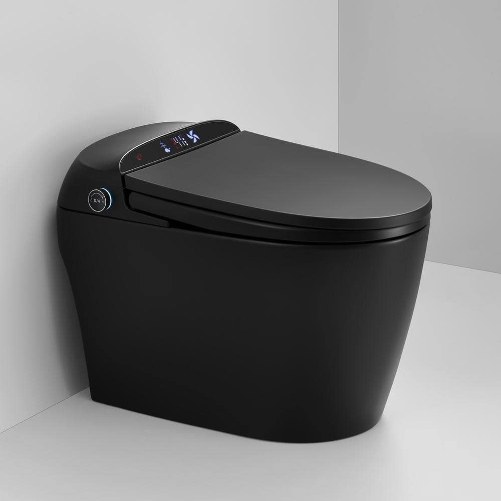 Boosicavelly Elongated Bidet Toilet 1.28 GPF Matte Black with Heated, Deodorizing, Soft Close