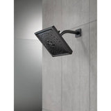Delta 3-Spray 7.63 in. Wall-Mount Fixed Rain H2Okinetic Shower Head in Matte Black