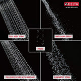 Delta 5-Spray 4.13 in. Wall-Mount Handheld Shower Head with Slide Bar & H2Okinetic Technology, Matte Black