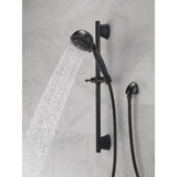 Delta 5-Spray 4.13 in. Wall-Mount Handheld Shower Head with Slide Bar & H2Okinetic Technology, Matte Black