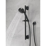 Delta 5-Spray 4.13 in. Wall-Mount Handheld Shower Head with Slide Bar & H2Okinetic Technology, Matte Black