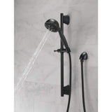 Delta 5-Spray 4.13 in. Wall-Mount Handheld Shower Head with Slide Bar & H2Okinetic Technology, Matte Black
