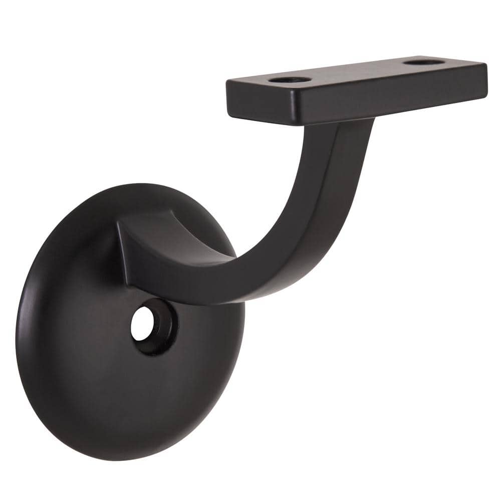 Design House Jumbo Hand Rail Bracket for Railings Stairways in Office Home or Any Room Matte Black, 5-Pack