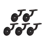 Design House Jumbo Hand Rail Bracket for Railings Stairways in Office Home or Any Room Matte Black, 5-Pack