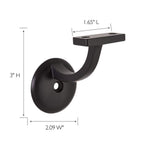 Design House Jumbo Hand Rail Bracket for Railings Stairways in Office Home or Any Room Matte Black, 5-Pack