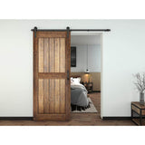Everbilt 72 in. Matte Black Strap Sliding Barn Door Hardware Track with Pull