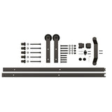 Everbilt 72 in. Matte Black Strap Sliding Barn Door Hardware Track with Pull