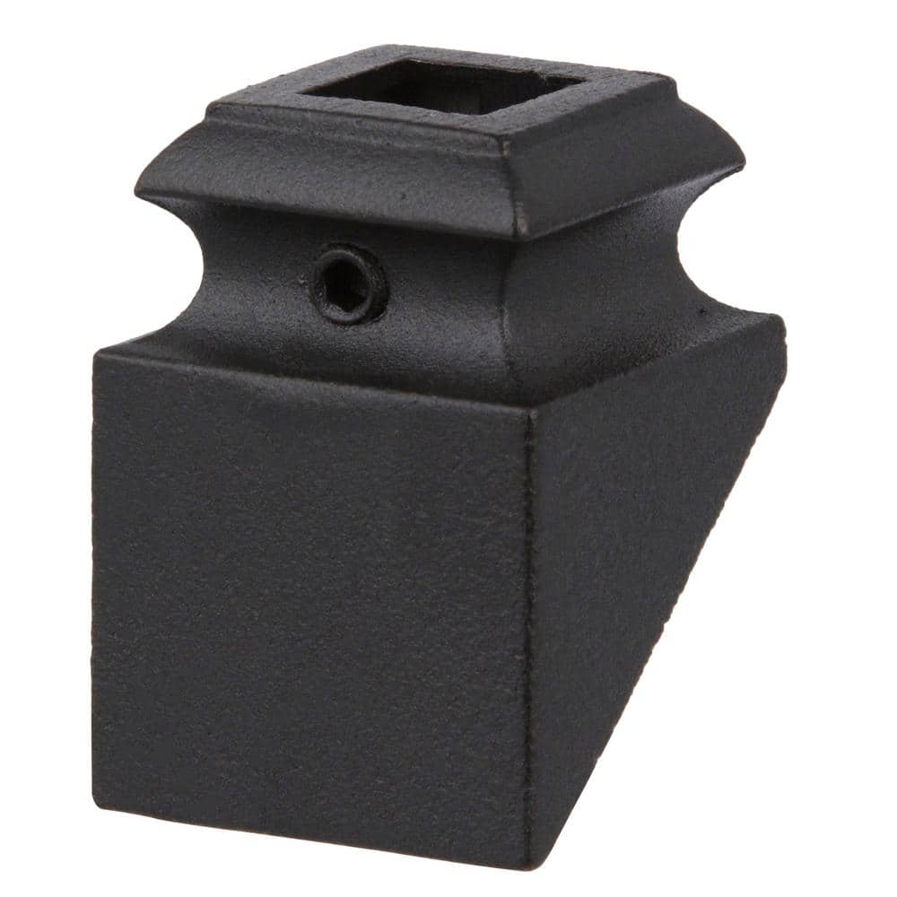 EVERMARK Stair Parts 1/2 in. Matte Black Angled Metal Baluster Shoe for Stair Remodel