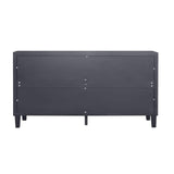 FUNKOL 59.84 in. x 15.75 in. x 31.5 in. MDF Freestanding Ready to Assemble Base Storage Cabinet in Matte Black with 4-Doors