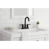 Glacier Bay Dorind 4 in. Centerset 2-Handle High-Arc Bathroom Faucet in Matte Black
