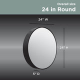Glacier Bay 23.6 in. W x 23.6 in. H Round Matte Black Medicine Cabinet with Mirror