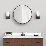 Glacier Bay 23.6 in. W x 23.6 in. H Round Matte Black Medicine Cabinet with Mirror